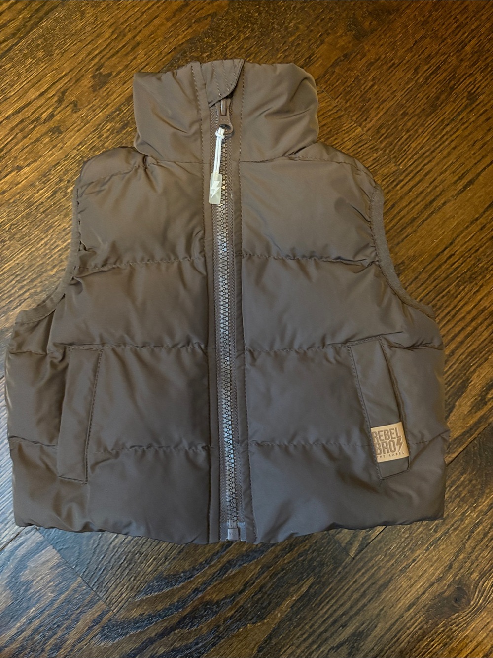 Rebel Bro  Dark Brown Puffer Vest size 6-12M